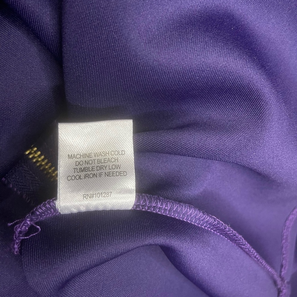 Alexia Admor Rich Purple Short Sleeve Midi Dress - Size L - Picture 4 of 6